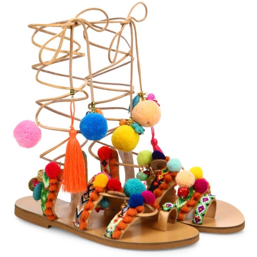 Elina Linardaki Penny Lane Lace Up Sandals